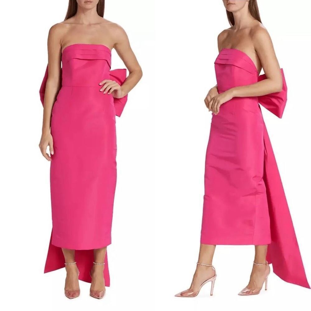 Alexia María Margaret Bow Silk Dress Size 10 - Picture 2 of 12